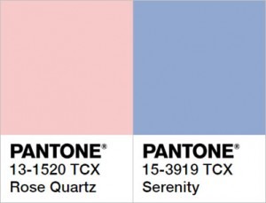Cores Pantone Rose Quartz e Serenity